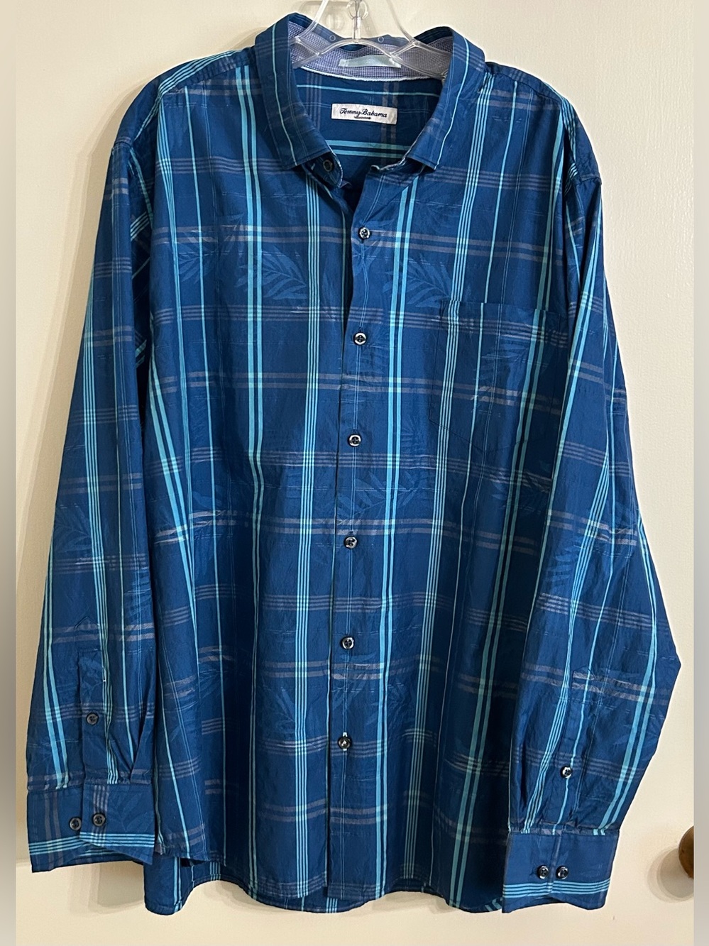 Tommy Bahama Blue Plaid Long-Sleeve Button-Down Shirt